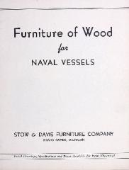 Trade Catalog, Stow &amp; Davis Furniture Company, Furniture of Wood for Naval Vessels