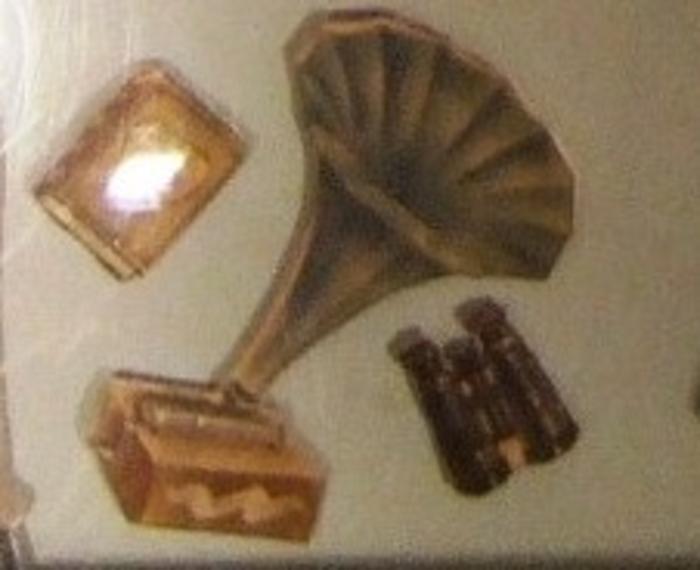 Cut - Outs, Paper: Binoculars, Gramophone, And Book