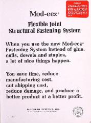 Trade Catalog and Price List, Modular Systems, Inc., Mod-eez Flexible Joint Structural Fastening System