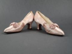 Pink Heels With Beaded Bows.