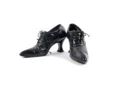Shoes, Black Oxfords With Pointed Toe And Opera Heels, 5 Eyelets  (1 Pr.)