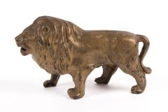 Bank, Gilded Iron Lion Standing