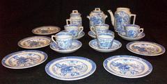 Doll's Tea Set Cup And Saucer, Blue Design (2 Pcs.)