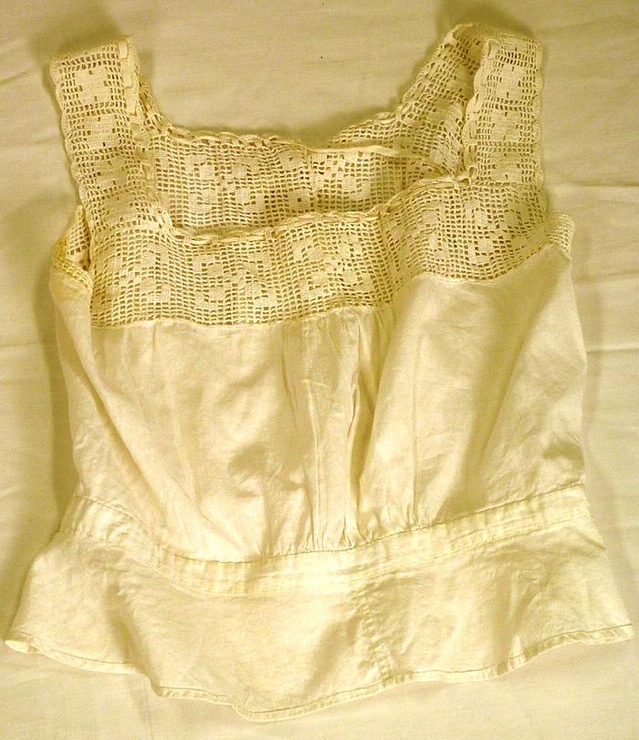 Woman's Corset Cover, Crocheted Trim
