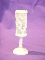 Carved Ivory Goblet-shaped Stand, Dragon Motif (2 Pcs.)