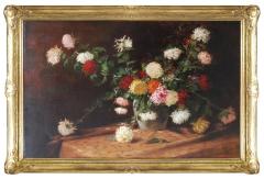 Oil Painting, Still Life Of Chrysanthemums