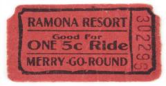Ticket For Ramona Park Merry-go-round