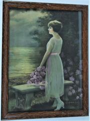 Halftone Print, In the Garden of Romance, by Adelaide Hiebel