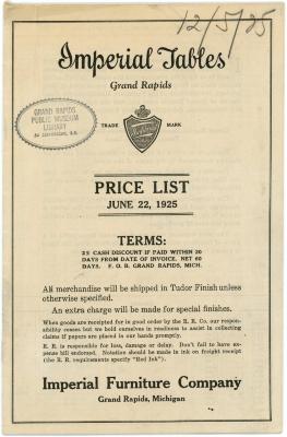 Grand Rapids Public Museum Collections Artifact Price List